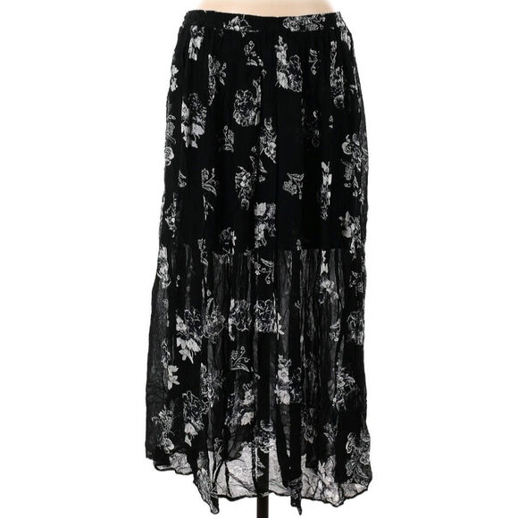 Free People Lydia Floral Black Skirt - Picture 2 of 4